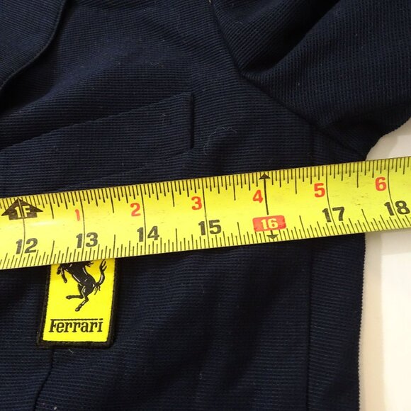 Ferrari Logo Patch Navy Blue Blazer Jacket Women Size 42 S Cotton Made in Italy - Picture 9 of 13